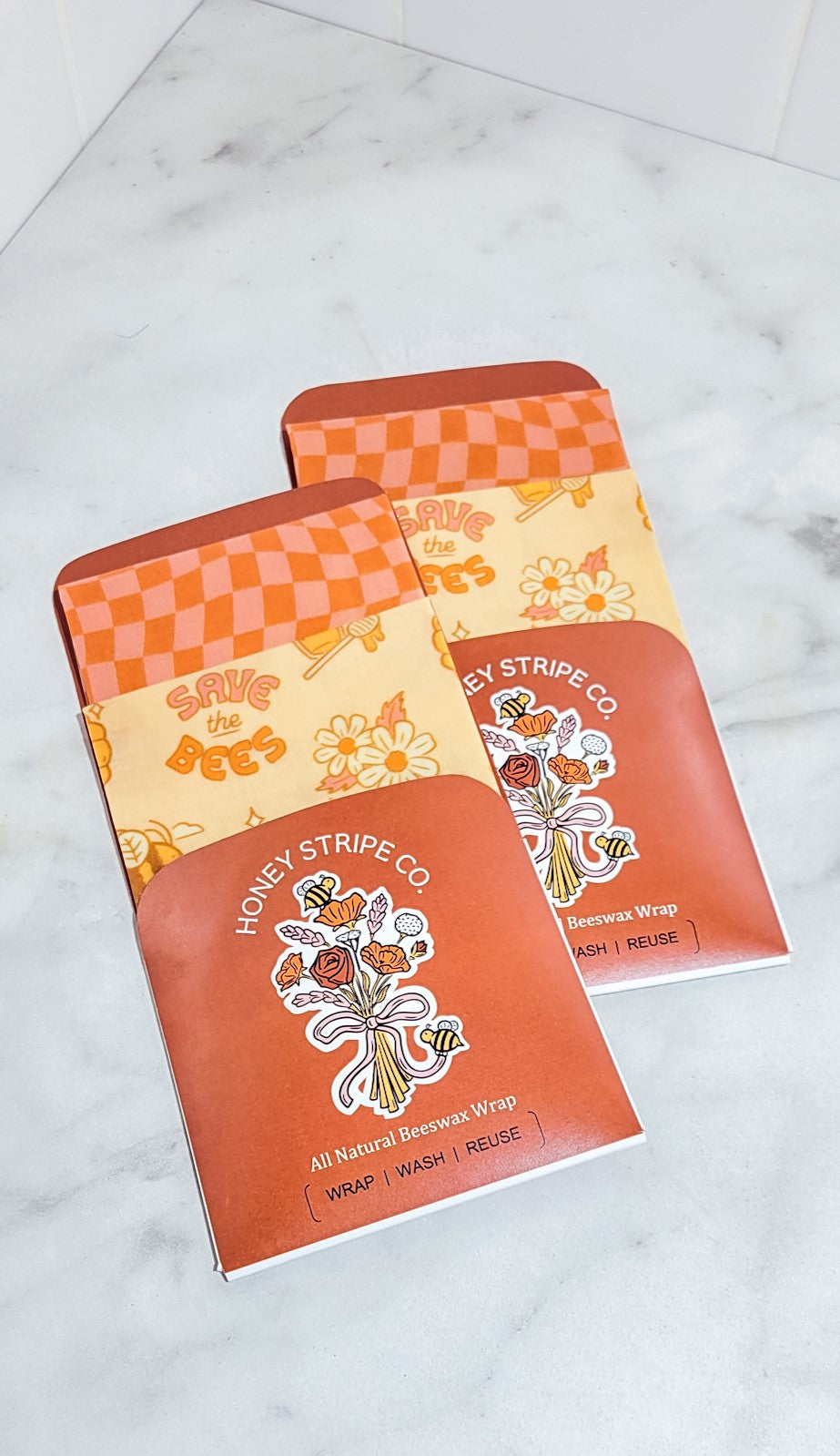 Beeswax Wraps: Save The Bees Set of 2
